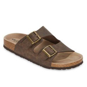 Arizona Womens Slide Buckle Sandal Brown Sz 9 M NEW In Box Slip On Casual Shoe